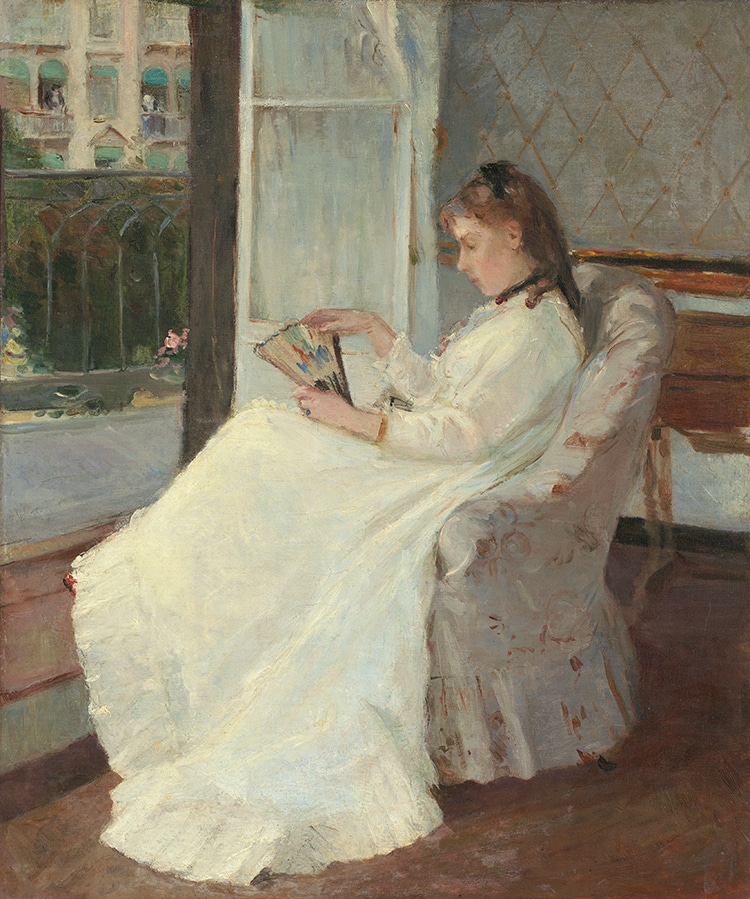 “窗边的艺术家姐妹”，Berthe Morisot，1869 年。 