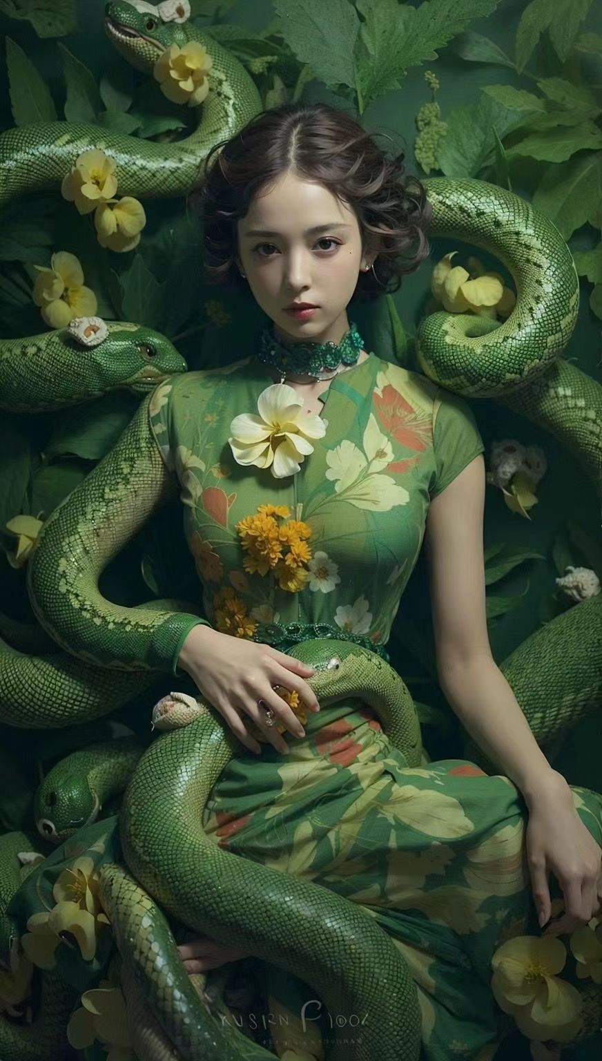 青蛇。 #妩媚女神风情万种 #高级的美一定是独立与优雅 #蛇系美人 #美出高级感